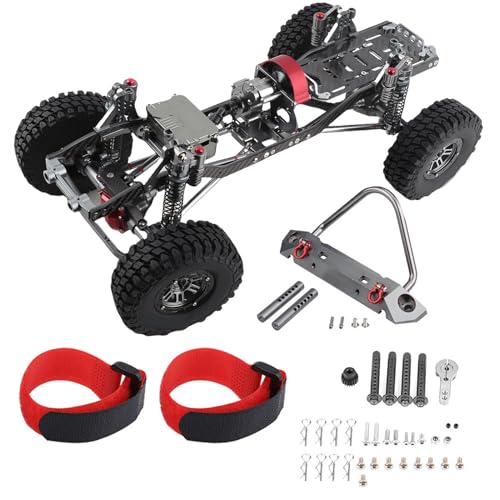 RC -Auto -Chassis -Kit, RC -Autorahmen mit CNC -Aluminium -Legierungs -Stoßfänger Winch -Kohlefaserrahmen für 313 -mm -Radstand von Generic