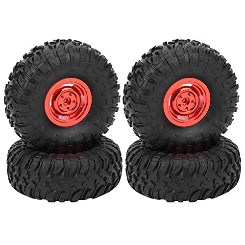 RC -Auto -Gummi -Reifen -Reifen -Ersatz, Upgrade -Teil -Zubehör mit Hoher Festigkeit für MN90 91 99 99S 1/12 RC Crawler (Rot) von Generic