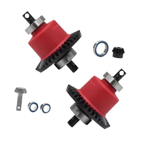 RC Auto Metall Differential Kit, Robustes Premium Ersatzteil Zubehör Aus Metall, Kompatibel mit 1:10 Rally Slash 4x4, Rot von Generic