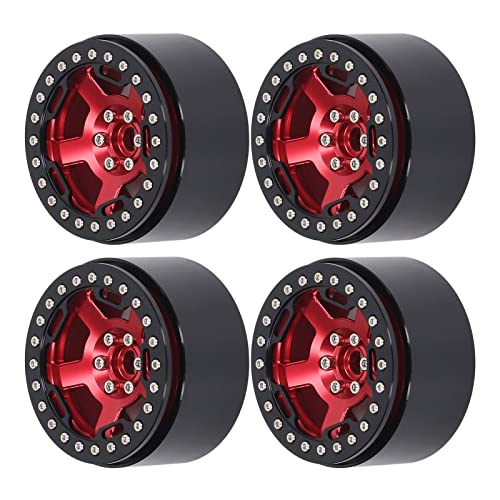 RC Auto Radnabe, 4 Stücke 12mm Sechskant Metall Radnabe RC für Fernbedienung Auto (Rot) von Generic