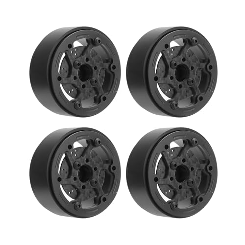 RC-Auto-Radnabe, 4-teiliges Radnabe aus Aluminiumlegierung, RC-Zubehör, 2,3 Zoll Durchmesser, 0,5 Zoll Sechskant-Durchmesser für 1/10 RC-Autos (Black) von Generic