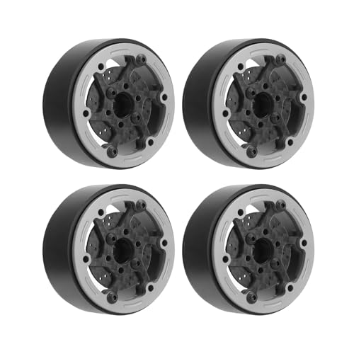 RC-Auto-Radnabe, 4-teiliges Radnabe aus Aluminiumlegierung, RC-Zubehör, 2,3 Zoll Durchmesser, 0,5 Zoll Sechskant-Durchmesser für 1/10 RC-Autos (Grey) von Generic