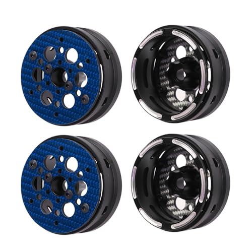 RC -Autoradfelgen, Ausgezeichnete Verschleißfestigkeit 1,9 Zoll Reines Kohlefaser -Panel Perldlock Rad Rims Leichte Gewicht für den Austausch (Blue) von Generic