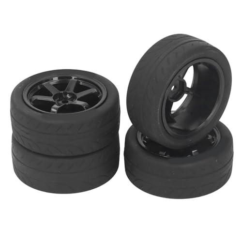 RC -Autorreifen, Universeller Gummi -Kunststoff Glatt Oberflächen RC Rad Starkes Polsterung für 94123 94122 (Black) von Generic