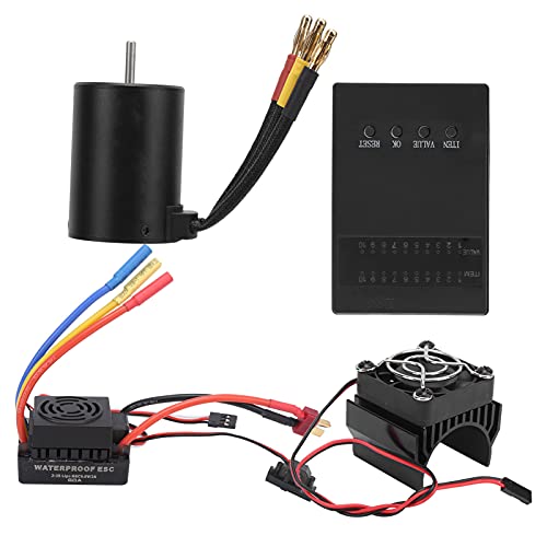 RC Bürstenloser Motor, 3650 4500 KV Bürstenloser Motor 60A ESC -Programmierkarte Kühlkörper Combo Set für 1/8 1/10 RC Auto RC Bürstenloser Motor, 3650 4500 KV Bürstenloser Motor 60A ESC -Programmierkarte Kühlkörper Combo Set für 1/8 1/10 RC Auto von Generic