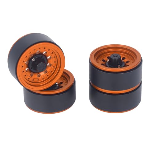 RC Car Wheel Rand, RC Rad Rand Set Ausgezeichneter Traktion Beadlock Design Aluminiumlegierung 1,9 Zoll mit Schrauben Zum Austausch (Gold) von Generic
