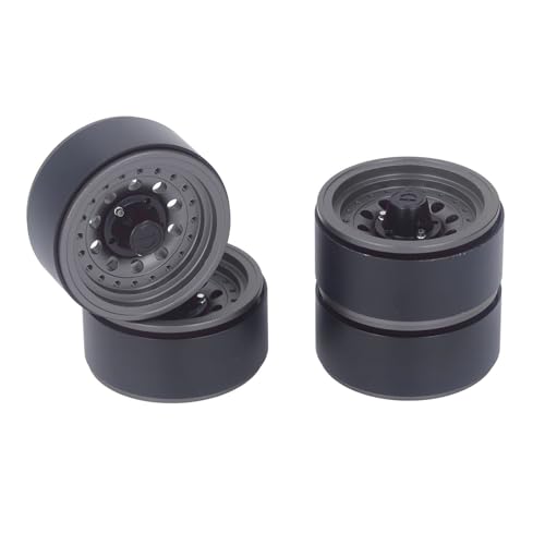 RC Car Wheel Rand, RC Rad Rand Set Ausgezeichneter Traktion Beadlock Design Aluminiumlegierung 1,9 Zoll mit Schrauben Zum Austausch (Gray) von Generic