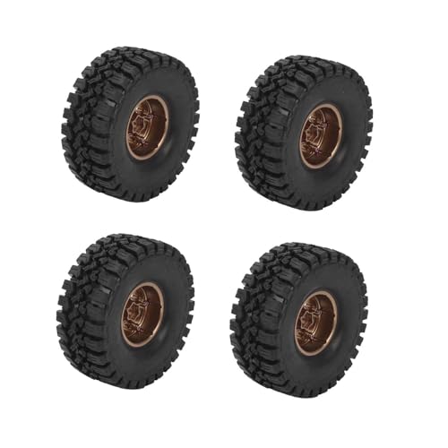 RC Crawler -Reifen, Gummi -RC Auto Reifen Set Anti Slip Starke Polsterung 1,9 Zoll für 1/10 Kletterautos (Kupfer) von Generic