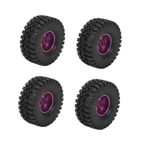 RC Crawler -Reifen, Gummi -RC Auto Reifen Set Anti Slip Starke Polsterung 1,9 Zoll für 1/10 Kletterautos (Purple) von Generic