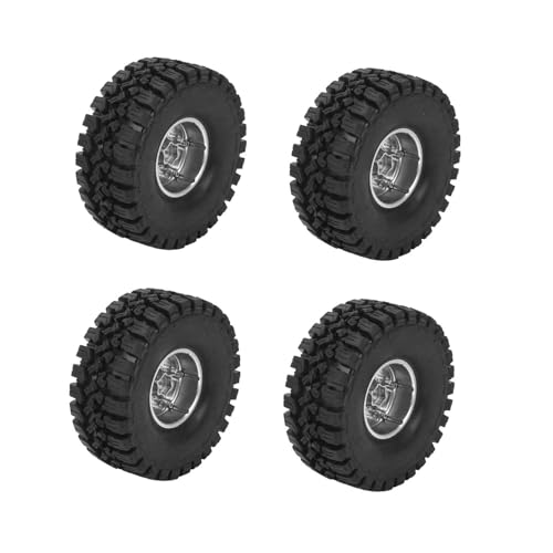 RC Crawler -Reifen, Gummi -RC Auto Reifen Set Anti Slip Starke Polsterung 1,9 Zoll für 1/10 Kletterautos (Silver) von Generic