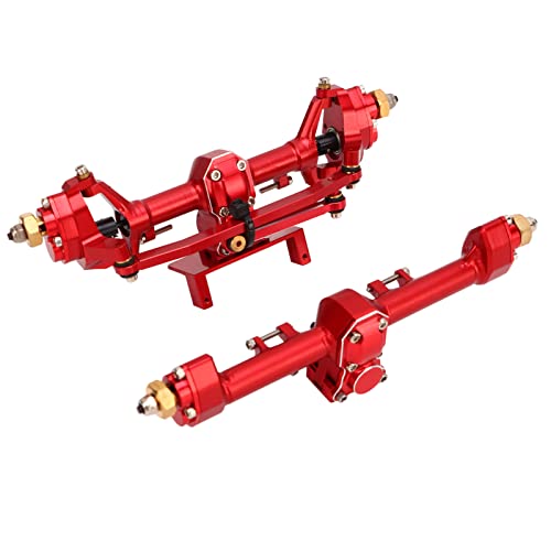 RC Front Achse CNC Bearbeitetes Härtenstahl Aluminiumlegierung RC Heck -Portalachse für Axiale Scx24 1/24 (Rot) von Generic