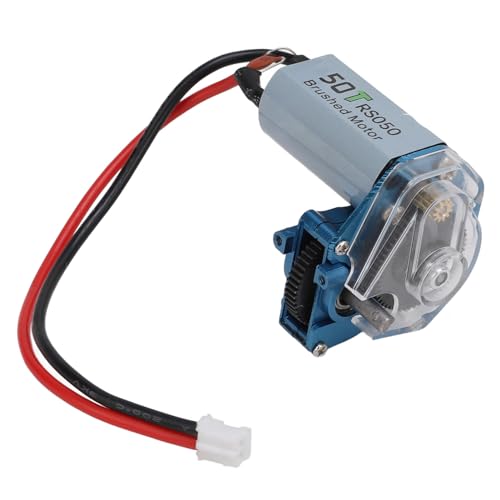 RC -Getriebe, Metalltransparente Getriebesgetriebekoffer mit 050 50 -t -Motor für Axiale SCX24 1/24 RC -Auto -Upgrade -Teile (Blue) von Generic