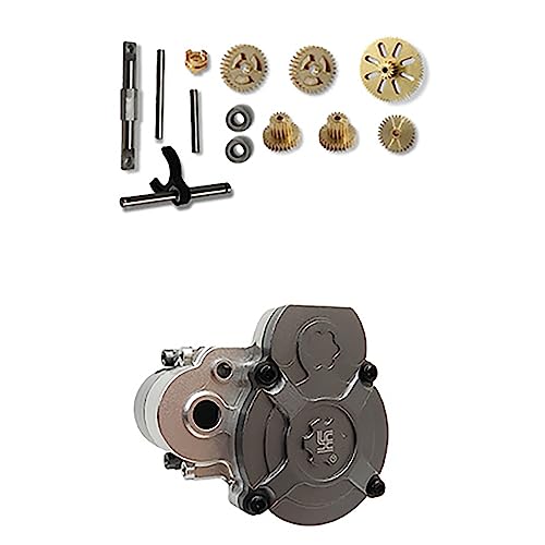 RC Kletterauto Metallgetriebe mit Getriebe für FMS 1/24 FCX24 RC Crawler Upgrade Teile Zubehör (grau) von Generic