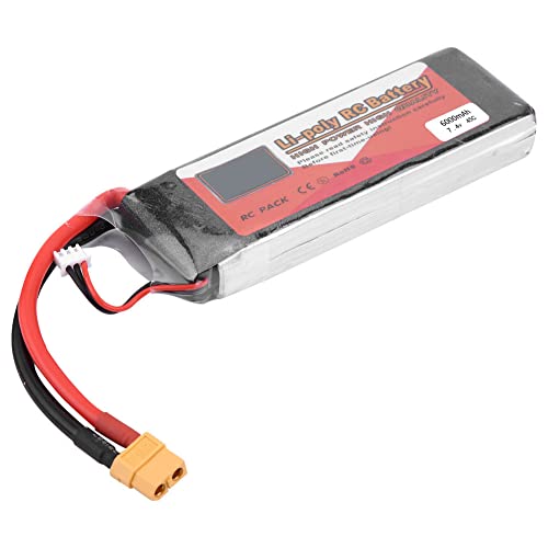 RC Lipo -Batterie, Wiederaufladbare RC -Modellbatterie für das RC -Auto -Flugzeugboot mit Stecker 6000mah 3500mah 4500mah 5500mah (7,4 V 6000mah 45c XT60) von Generic