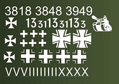 RC Panzer 1/16 Decals Aufkleber T34 KV1 PanzerThank 1:16 UDSSR Tank (56/20) (weiß matt) von Generic