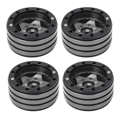 RC Radnabe, CNC-verarbeitet 4 Stück RC Auto Radnabe Stabile Aluminiumlegierung 2,1 Zoll Durchmesser für 1/10 RC Crawler (Ti-Farbe) von Generic