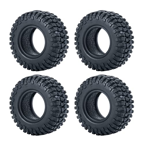 RC Reifen 1.0 Weich Gummi Crawler Auto Rad Reifen 4PCS für alle 1/24 Axial SCX24 AXI00001, AXI00002, AXI00005, AXI90081 Deadbolt RC Crawler Truck Car (50mm) von Generic