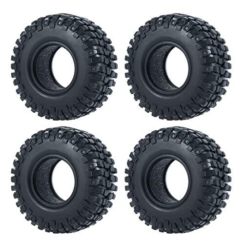 RC Reifen 1.0 Weich Gummi Crawler Auto Rad Reifen 4PCS für alle 1/24 Axial SCX24 AXI00001, AXI00002, AXI00005, AXI90081 Deadbolt RC Crawler Truck Car (54mm) von Generic