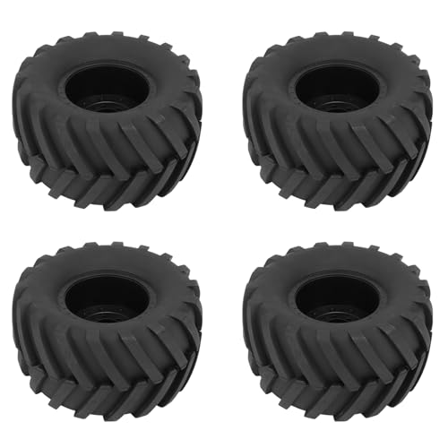 RC-Reifenrad, RC-Modellautoreifen, Stoßdämpfender Gummi, 4 Stück mit Kunststoffnabe für RC-Auto Im Maßstab 1:8 (Black) von Generic