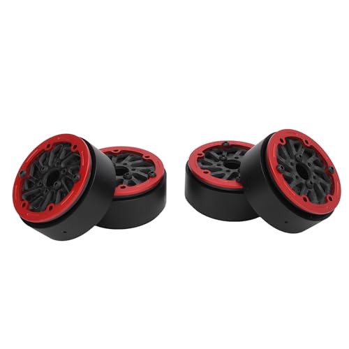 RC Wielnaven, 4 Stücke 1,9 Zoll Kohlefaserräder Rand -resistent für 1/10 RC -Auto (Rot) von Generic