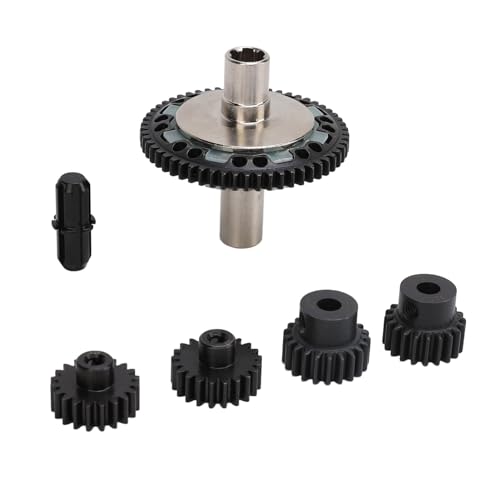 RC-Zahnradsatz, 57T 0,8mod Slipper-Zahnradsatz aus Gehärtetem Stahl 20T 21T RC-Motorzahnrad mit Abtriebswelle für ARRMA 1/10 1/8 4S RC-Autos (Black) von Generic
