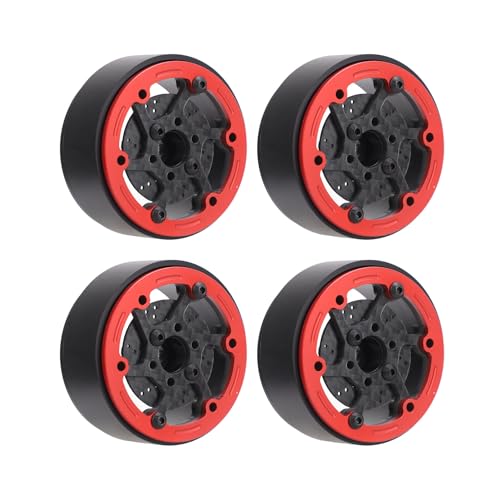 RC -Zubehör von Aluminiumlegierrad RC, 4pcs 2,3 Zoll Durchmesser Rad Hub für 1/10 -Autos (Rot) von Generic