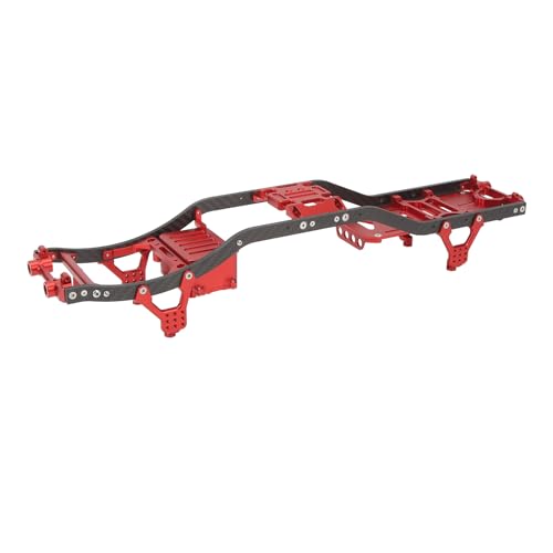 Radstand RC-Chassis, hochpräzise Kohlefaser, Aluminiumlegierung, RC-Rahmenteil, exquisite Details, gute Verarbeitung für 1/10 SCX10 (rot) von Generic