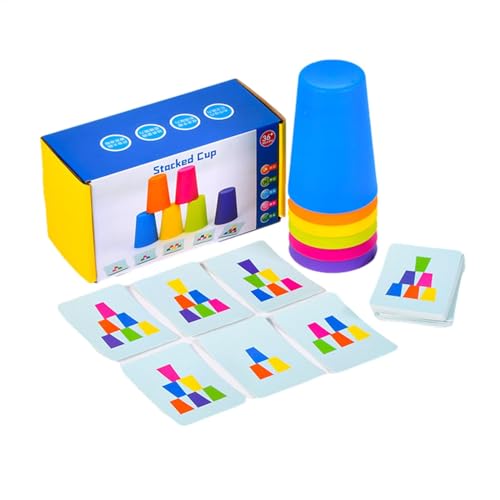 Rainbow Stacking Cups, Regenbogen -Turm -Turm -Stacker für frühe Bildung, Spielen und Lernen von Nummern Aktivitätsspielzeug, Kinder Mädchen Geschenke Set Set von Generic