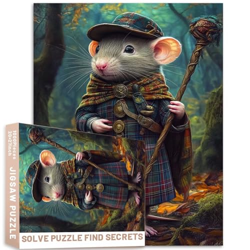 Ratten-Zauberer-Puzzle, verzauberter Wald-Hintergrund, 1000 Teile, ultra-realistisch, 50 x 70 cm, magische Mitarbeiter-Illustration, bunte DIY-Puzzles für Heimdekoration, Geschenke, Familienpuzzle Ratten-Zauberer-Puzzle, verzauberter Wald-Hintergrund, 1000 Teile, ultra-realistisch, 50 x 70 cm, magische Mitarbeiter-Illustration, bunte DIY-Puzzles für Heimdekoration, Geschenke, Familienpuzzle von Generic