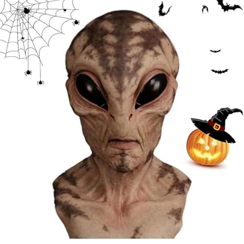 Realistische Alien-Maske, lustige Alien-Maske, Halloween | Gruselige Horrormaske Cosplay, realistische Vollmaske, gruselige Alien-Maske, Halloween von Generic