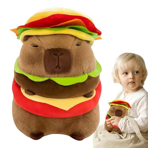 Realistischer Capybara Burger Plüsch | Capybara-Puppe, niedliches Kuscheltier-Kissen | Bequemes exquisites Cartoon-Tierpuppenspielzeug für Weihnachten, Kindertag, Ostern von Generic