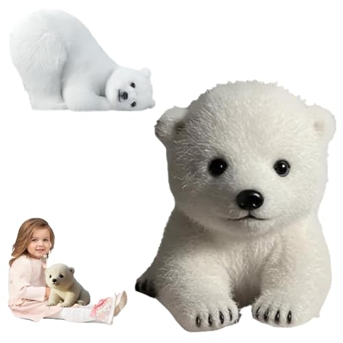 Realistischer animierter Plüsch-Eisbär, lebensechtes bewegliches Stofftier, ultraweiches interaktives Spielzeuggeschenk für Kinder mit kuscheligem Design von Generic