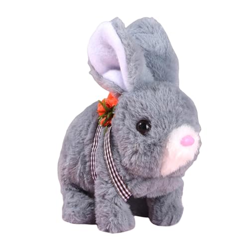 Realistisches interaktives Kaninchen-Spielzeug, realistisches Kaninchen, interaktives Plüschfigurenspielzeug, gefülltes Kaninchen – realistisches Kaninchen-Pet für Mädchen für Mädchen, Sprünge von Generic