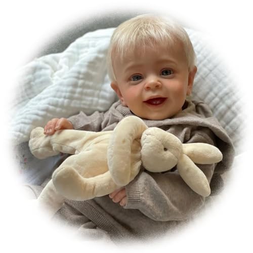 Reborn Babypuppe, 60 cm, realistische Silikonpuppe, schlafend, als echte Babypuppe mit weichem Stoffkörper von Generic