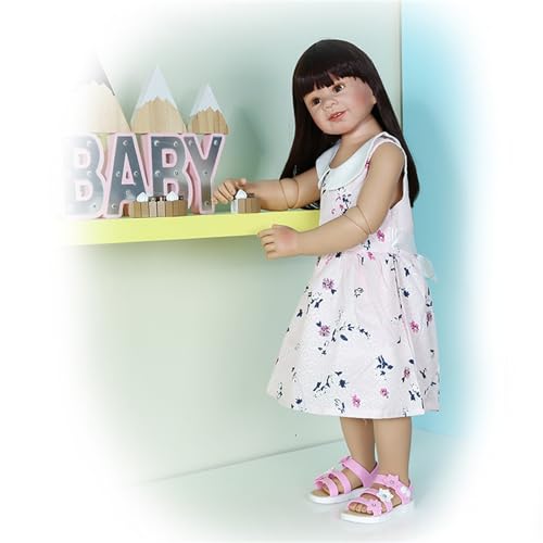 Reborn Kleinkind Puppen 34 Zoll Baby Mädchen Puppe 2-3 Jahre Alt Echtes Baby Kleid Modell Kugelgelenk Ganzkörper Vinylpuppe von Generic