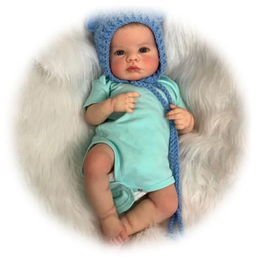 Reborn Puppe 19 Zoll 49 cm Handgefertigte realistische Babypuppen Ganzkörper Silikon Vinyl Wiedergeborene Neugeborene Baby Toddler Wie EIN lebensechtes Baby Geborenes Spielzeuggeschenk (Junge) von Generic