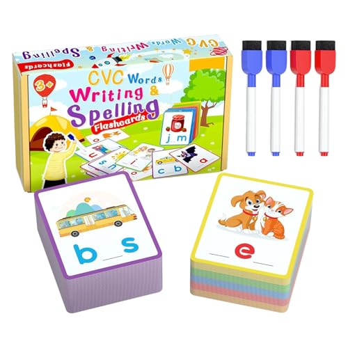 Rechtschreibspiele,Häufige Wörter | Materialien zum Schreiben von Flash-Karten Spielzeug zum Lesen Kinder 3-6 Jahre Kindergarten Kindergarten Vorschule von Generic