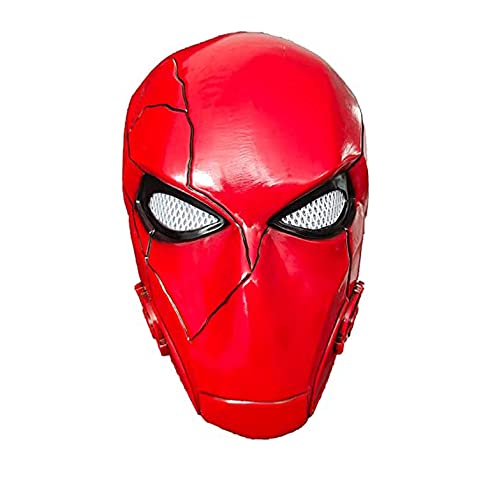 Red Hood Fire Devil Latex Maske Streifen Halloween Party Supplies Kostüm Requisiten Cosplay von Generic