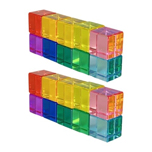 Regenbogen-Bausteine-Set, Stapelspielzeug, Regenbogen-BAU-Acrylwürfel für Kinder, 20 Stück Regenbogen-Bausteine-Set, Stapelspielzeug, Regenbogen-BAU-Acrylwürfel für Kinder, 20 Stück von Generic