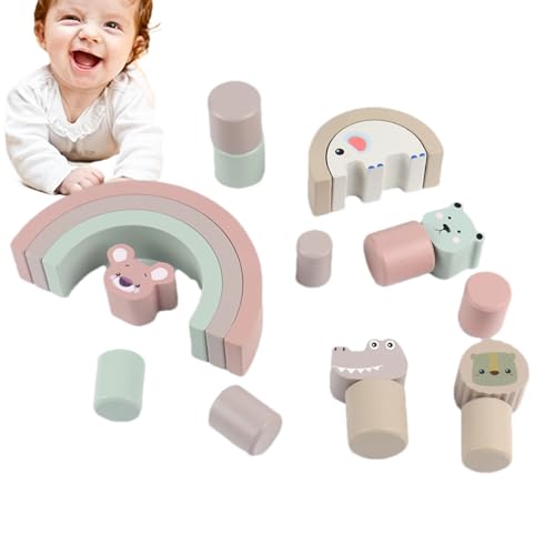 Regenbogen -Stapel -Puzzle - Elefant -Gleichgewichtsblöcke, Holzlernspielzeug | Fine Motor Game, Farbsortierstapler Set für Kleinkinder im Vorschulalter für die Koordination der frühen Bild Regenbogen -Stapel -Puzzle - Elefant -Gleichgewichtsblöcke, Holzlernspielzeug | Fine Motor Game, Farbsortierstapler Set für Kleinkinder im Vorschulalter für die Koordination der frühen Bild von Generic