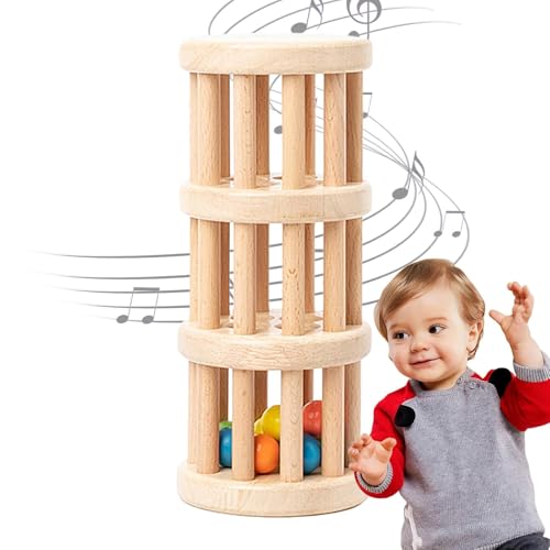 Regentropfenspielzeug mit Perlen – Regenspielzeug aus Holz, Röhre mit Geräuschen, Geräuschröhren mit Geräuschen, sensorisches Stimulationsspielzeug, pädagogische Hilfe für die frühe Bildung von Generic