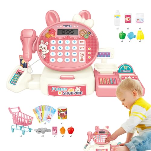Registrierkasse Spielzeug - Kleinkindrechnermaschine mit Schubladen, interaktiver Spielset | Lebensmittelgeschäft -Scanner, pädagogisches Geldzähler -Werkzeug, Light Sound Bag Button Display Registrierkasse Spielzeug - Kleinkindrechnermaschine mit Schubladen, interaktiver Spielset | Lebensmittelgeschäft -Scanner, pädagogisches Geldzähler -Werkzeug, Light Sound Bag Button Display von Generic