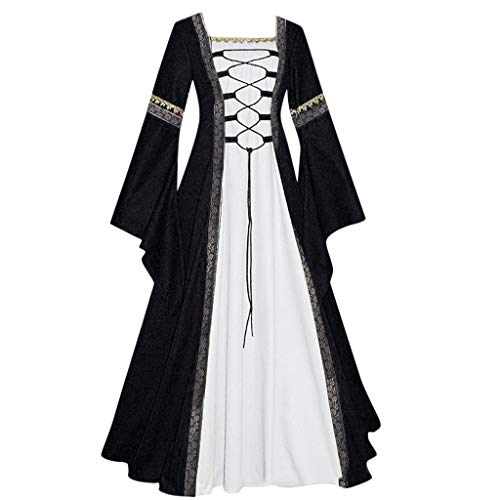 Renaissance Kleider Damen Prinzessin Mittelalter Maxikleid Damen Trompetenärmel Viktorianischen Palast Kleid mit Schnürung Karneval Renaissance Kleider Damen Prinzessin Mittelalter Maxikleid Damen Trompetenärmel Viktorianischen Palast Kleid mit Schnürung Karneval von Generic