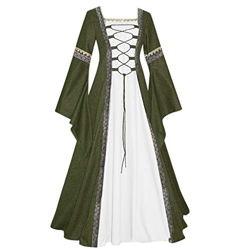 Renaissance Kleider Damen Prinzessin Mittelalter Maxikleid Damen Trompetenärmel Viktorianischen Palast Kleid mit Schnürung Karneval Renaissance Kleider Damen Prinzessin Mittelalter Maxikleid Damen Trompetenärmel Viktorianischen Palast Kleid mit Schnürung Karneval von Generic