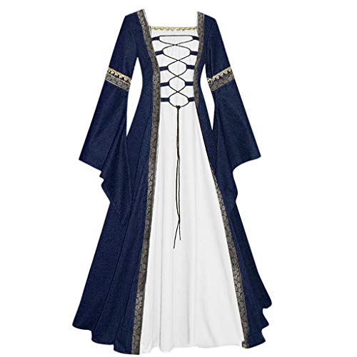 Renaissance Kleider Damen Prinzessin Mittelalter Maxikleid Damen Trompetenärmel Viktorianischen Palast Kleid mit Schnürung Karneval Renaissance Kleider Damen Prinzessin Mittelalter Maxikleid Damen Trompetenärmel Viktorianischen Palast Kleid mit Schnürung Karneval von Generic