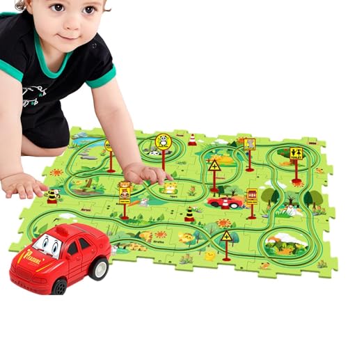 Rennstrecken-Spielzeug für Kinder – Lustiges Spielzeug zum Bau von Eisenbahnautos, Montage von Elektrofahrzeug-Spielzeugen | Lernspielzeug für kritisches Denken, Autobahnen von Generic