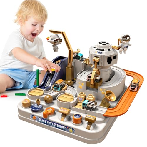 Rennstreckenspielzeug für Kinder | Race Track Car Adventures Set mit 3 Minuten Autos für Kleinkinder, Schienenspielzeug für Kinder von 3 bis 4 Jahren von Generic