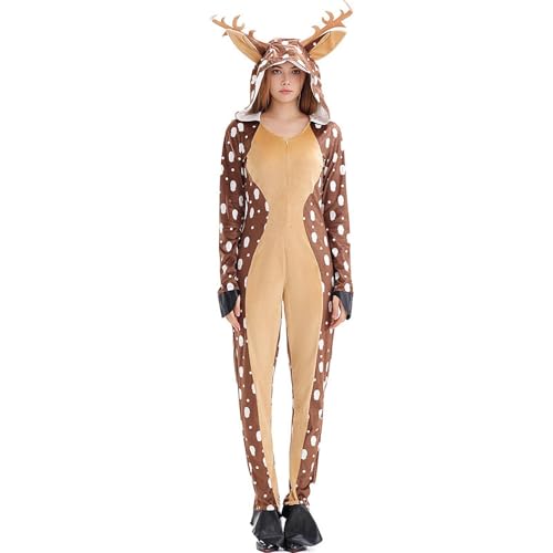 Rentier-Overall - Rentier-Kostüm Hirsch Onesie Weihnachten Hoodie Jumpsuit Playsuit | Rentier Pyjama und Weihnachten Spielanzug Erwachsene Damen Herren M 明 Rentier-Overall - Rentier-Kostüm Hirsch Onesie Weihnachten Hoodie Jumpsuit Playsuit | Rentier Pyjama und Weihnachten Spielanzug Erwachsene Damen Herren M 明 von Generic