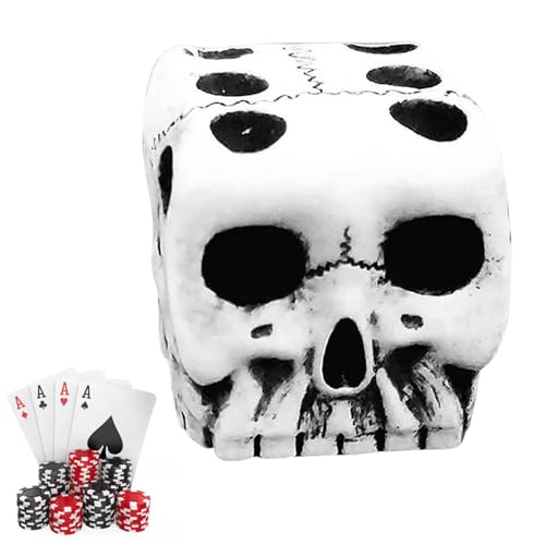Resin Dice Skull | Resin Skull Dice,6 Sided Skull Face Skeleton Dice, Creative Gothic Skeleton Dice, Scary Table Ornament for Restaurant Bars von Generic
