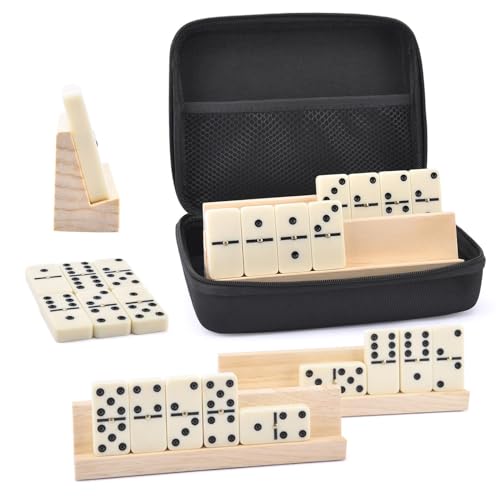 Retro Dominoes Game Set - Classic Tile Game, Family Board Fun | Langlebige Holzstücke von hoher Qualität spielen, tragbare Aufbewahrungsbox, leicht reise nostalgische Tischplatte Unterhaltung für die von Generic